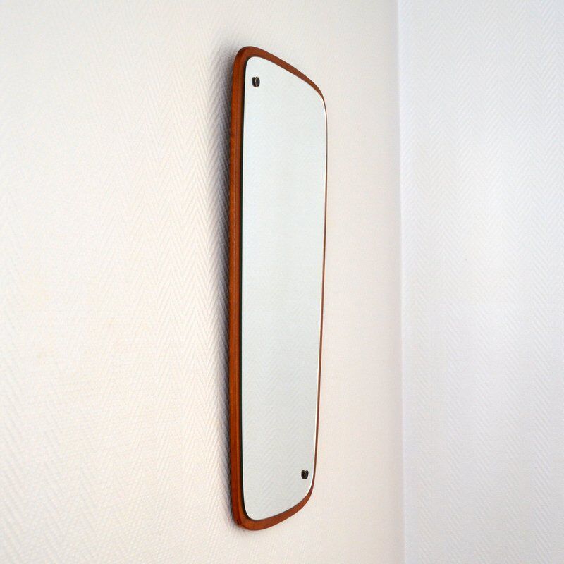 Scandinavian Mirror 60s teak 34x73cm