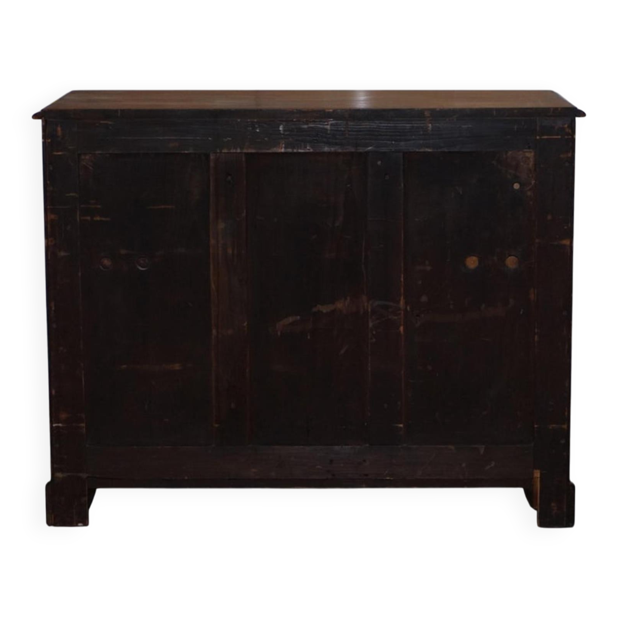 Small Victorian desk in solid walnut with drawers.