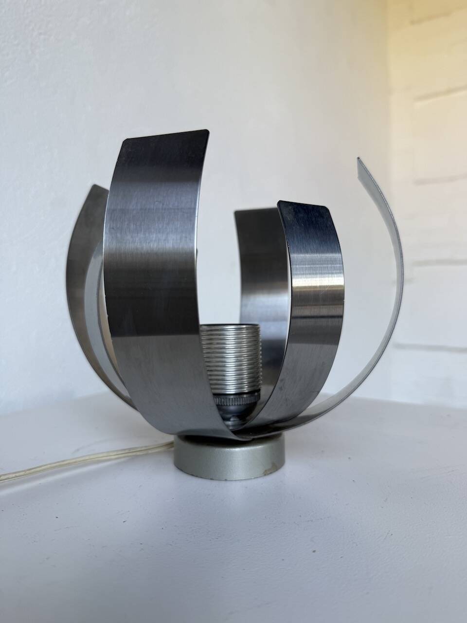 Oxar space age chrome flower wall light