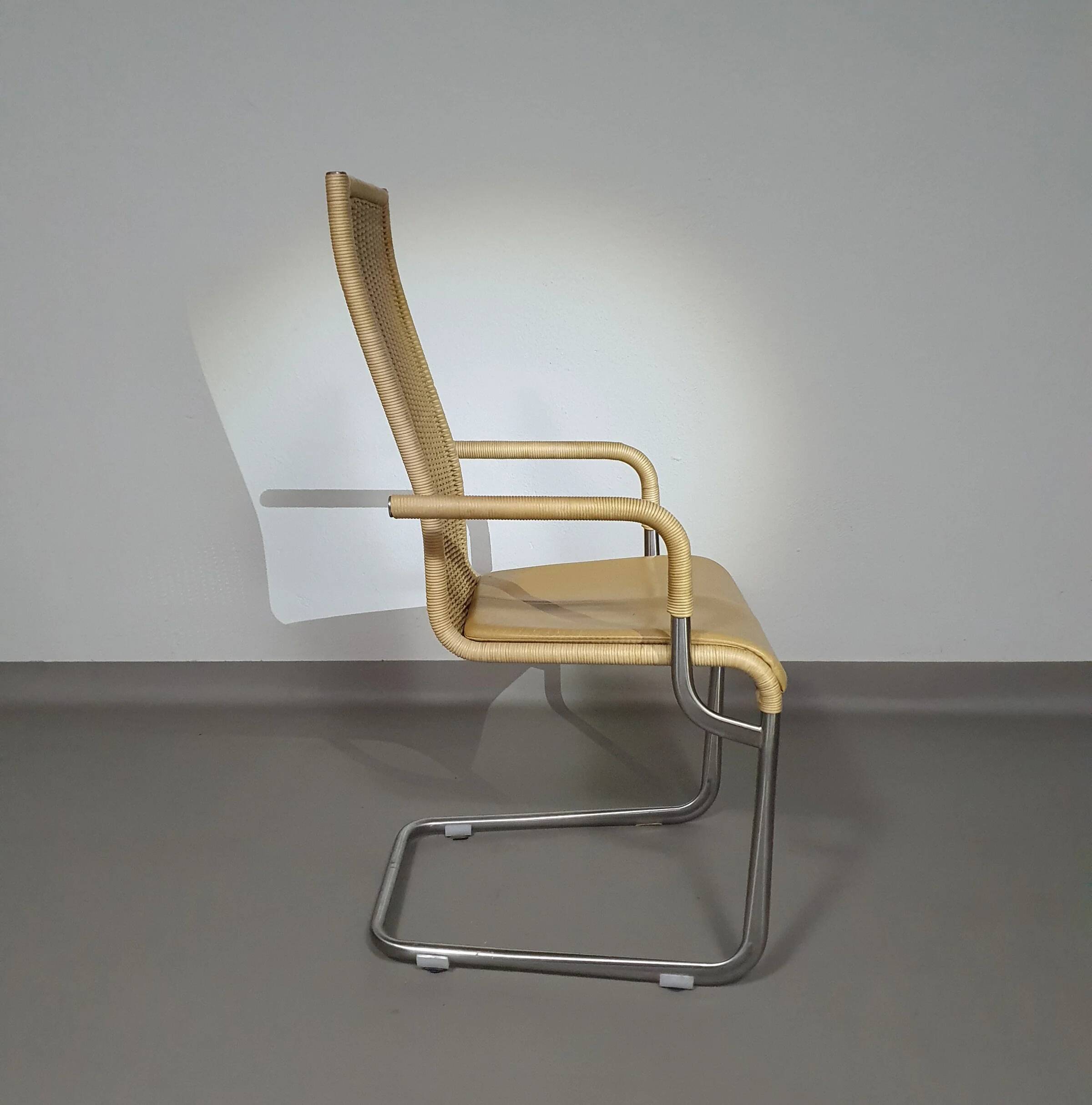 Ensemble de 4 chaises de salle à manger en osier « B25 » par Axel Bruchhäuser pour Tecta, Allemagne, années 1980