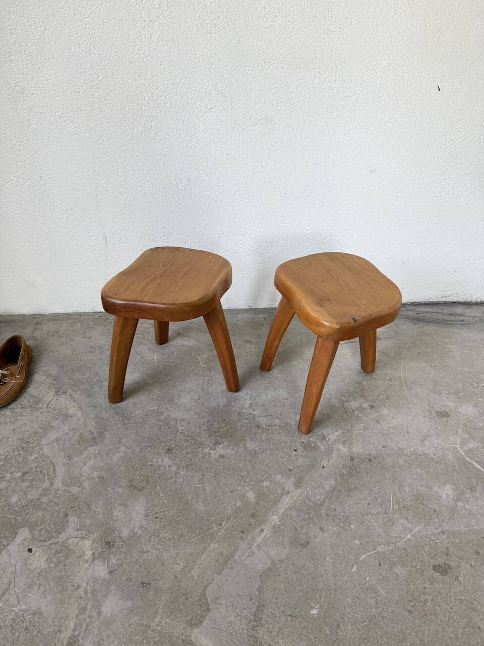 Pair of Henri Bataille oak stools