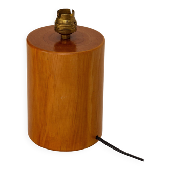 Cylindrical lamp base in blond wood, Italy, 1970s
