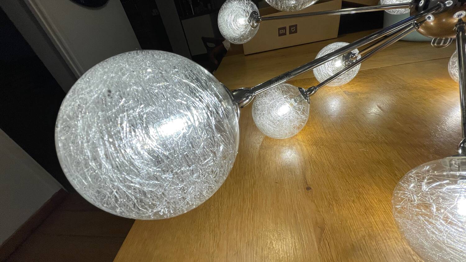 Lustre Sputnik 15 boules filament de verre