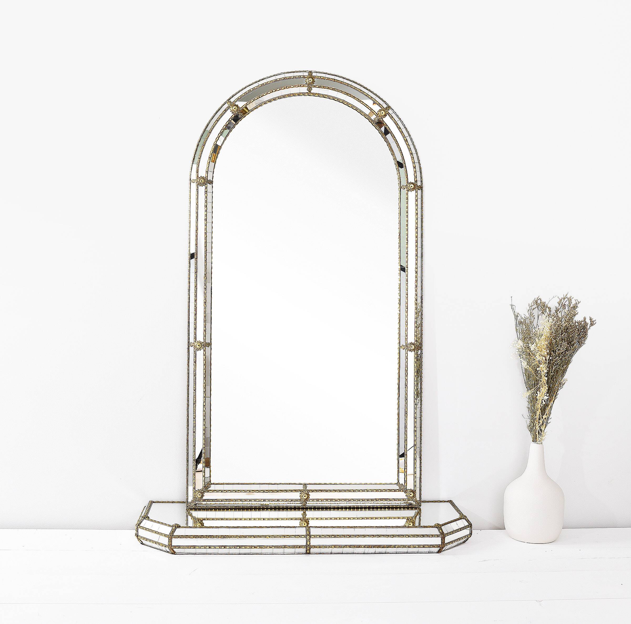 Large Authentic Vintage Venetian Mirror – Hollywood Regency Style