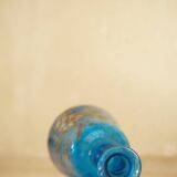 Legras blue enamelled glass carafe with wisteria decoration