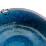 Turquoise raku box with organic shapes