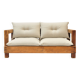 Solid oak two-seater sofa rebuilt in 100% virgin wool