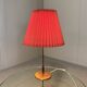 Lampe de table en laiton avec abat-jour plié années 1950