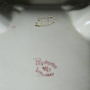 Antique Longchamp soup tureen/vegetable dish with polychrome daisies in ironstone.
