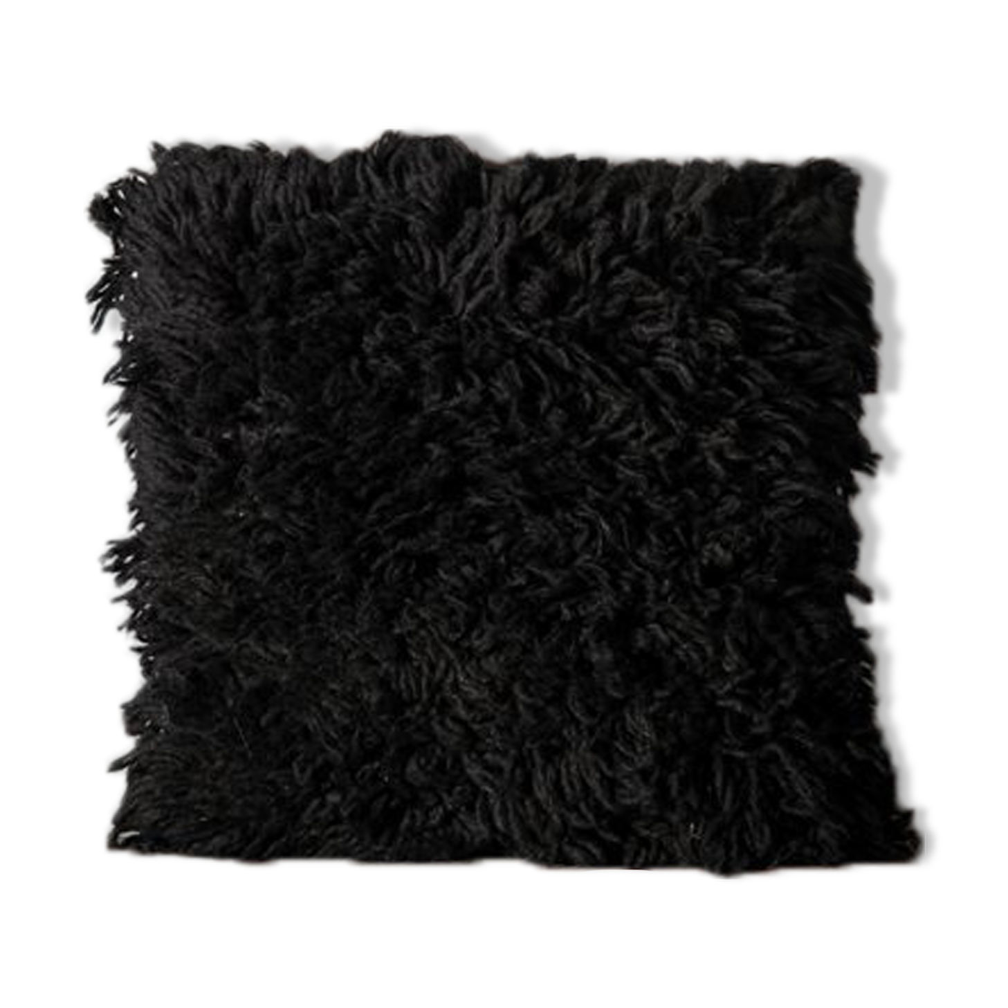 Black Berber cushion in wool 40x40