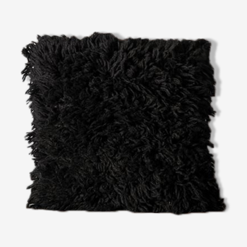 Coussin berbère noir en laine 40x40