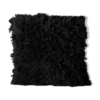 Coussin berbère noir en laine 40x40