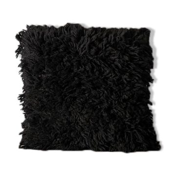 Coussin berbère noir en laine 40x40
