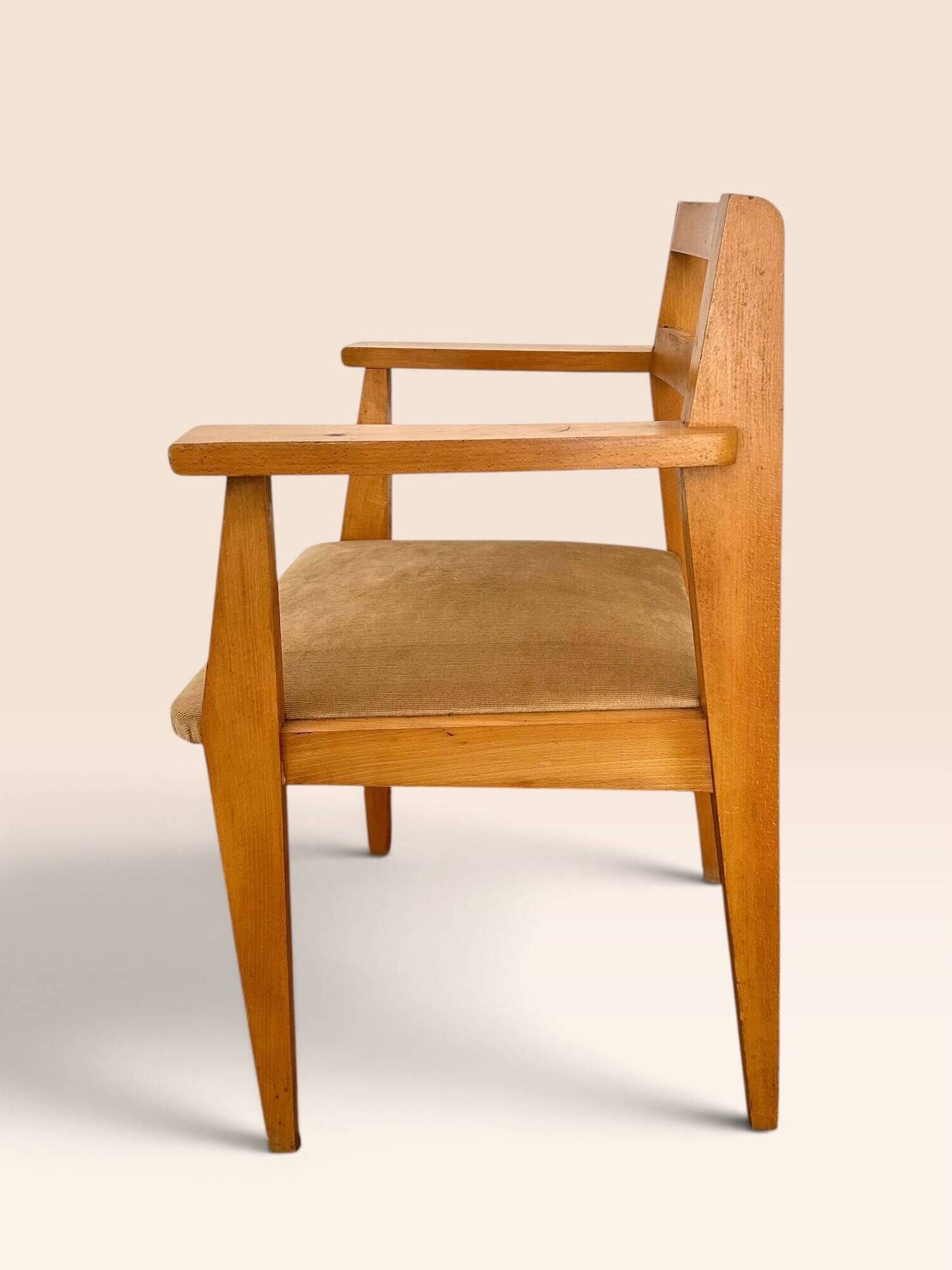 Mid-century armchair in blonde beech