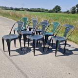 Lot de 8 chaises Multipl's années 50 par Joseph Mathieu