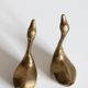 Pair of vintage brass swans