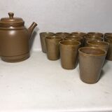Service ancien gres Digoin Sarreguemines carafe + 12 tasses vintage