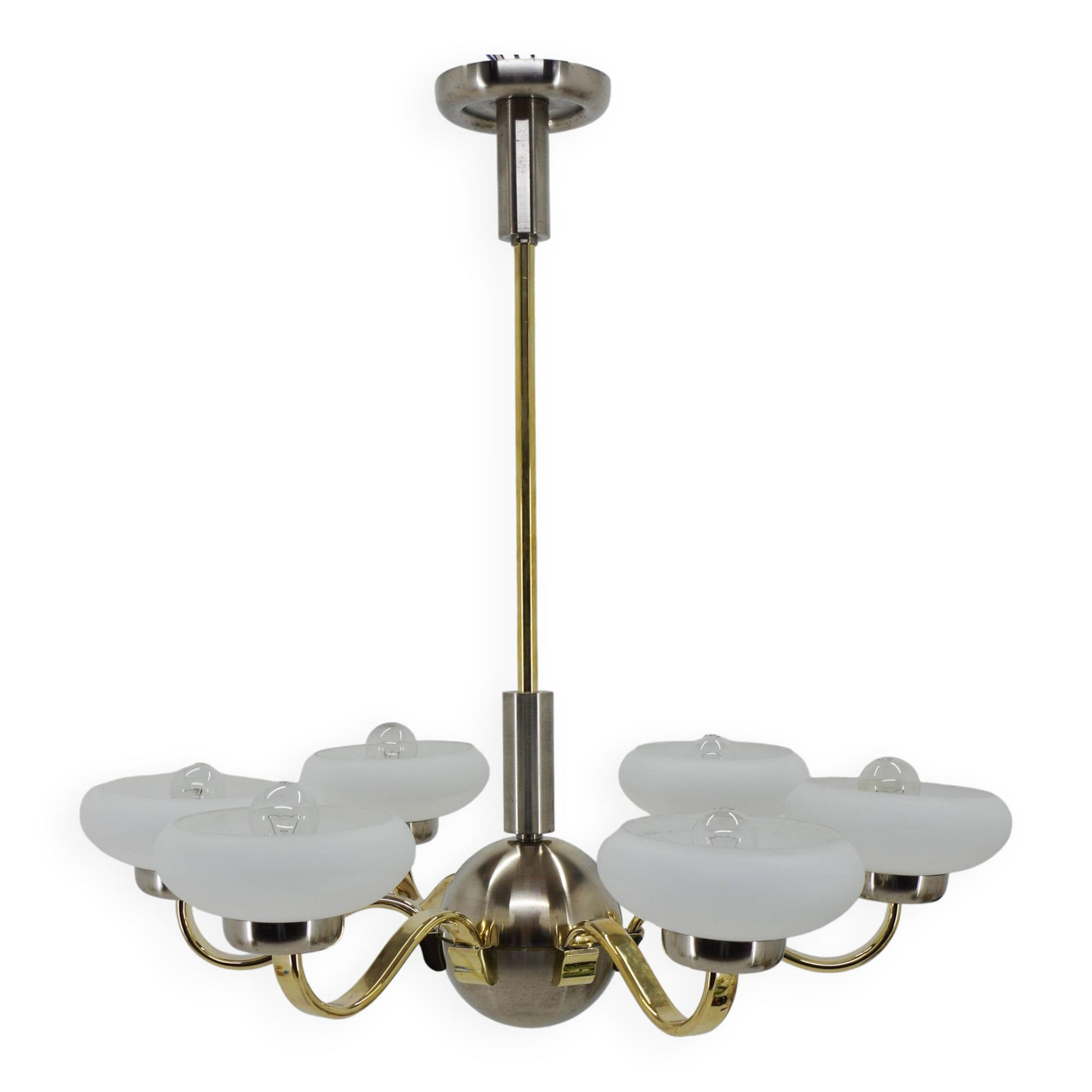 Large Art Deco Chandelier, 1930s, Restored