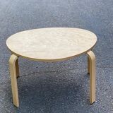 Scandinavian coffee table curved wood ikea svalsta 73cm