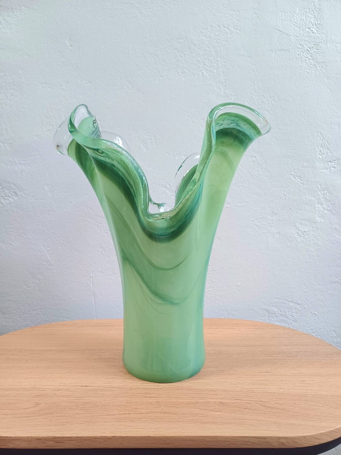 Vase en verre de Murano vert, Italie