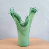 Vase en verre de Murano vert, Italie