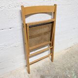 Folding chair with cane seat