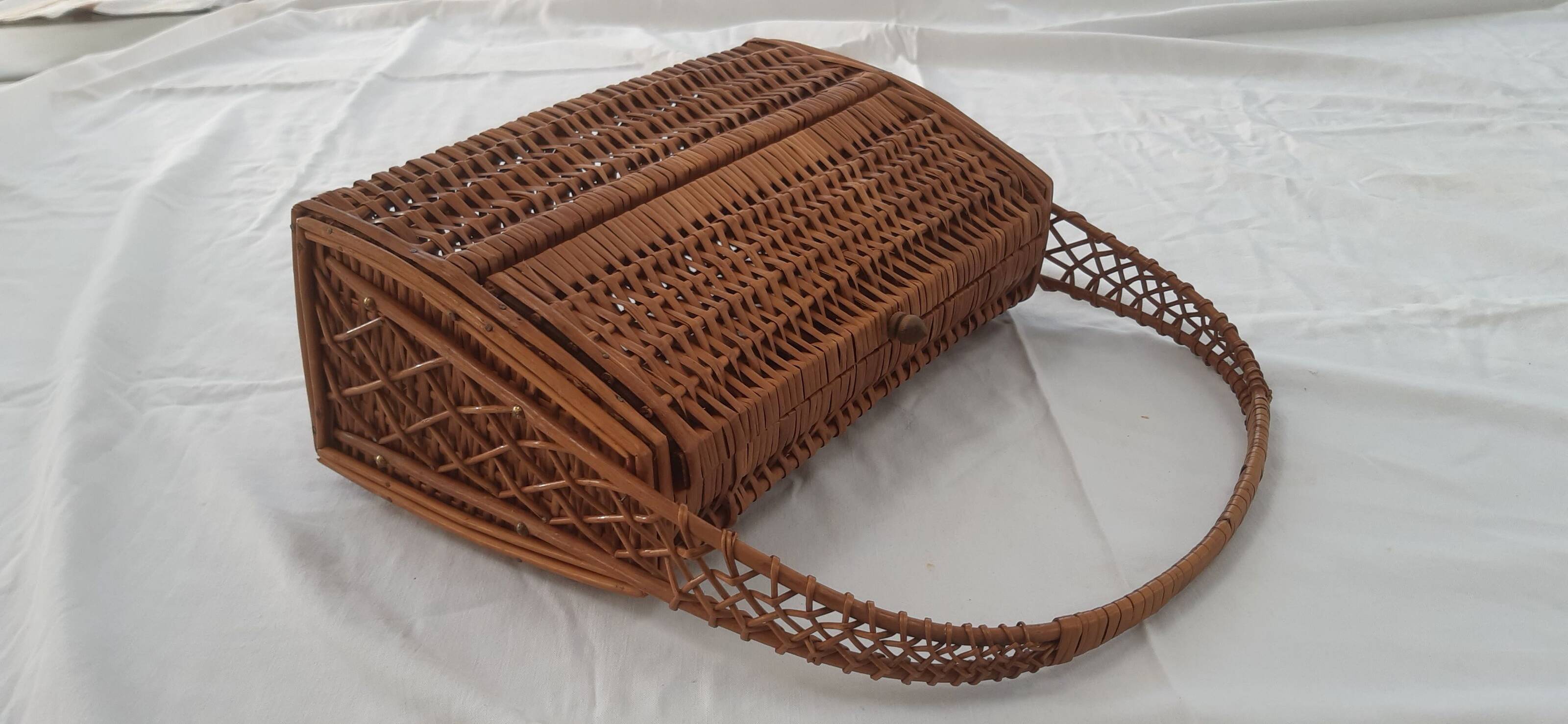 70s wicker handbag