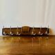 Wooden wall coat rack with vintage mirror - 6 hooks