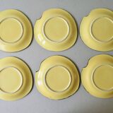 Set of 6 flat ceramic plates, free form, 50s