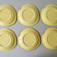 Set of 6 flat ceramic plates, free form, 50s
