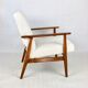 Fauteuil boucle ivoire blanc vintage, années 1970