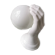Hand-shaped vintage ceramic table lamp or lamp with a 1980s white glass ball