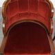 Set of 4 Art Deco Dining Chairs with Red Upholstery and Wooden Backs