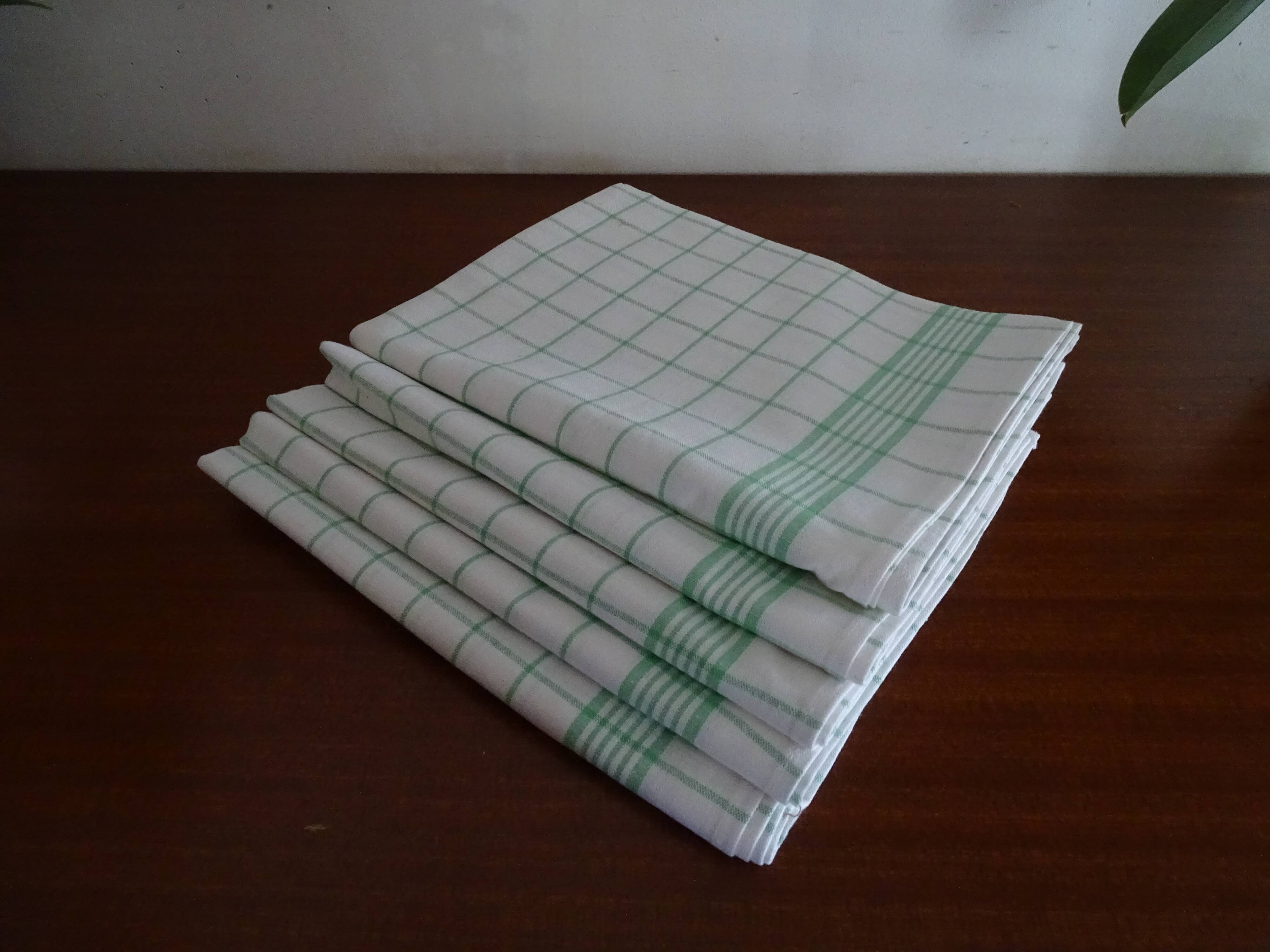 Lot 5 vintage antique tea towels 75 x 50