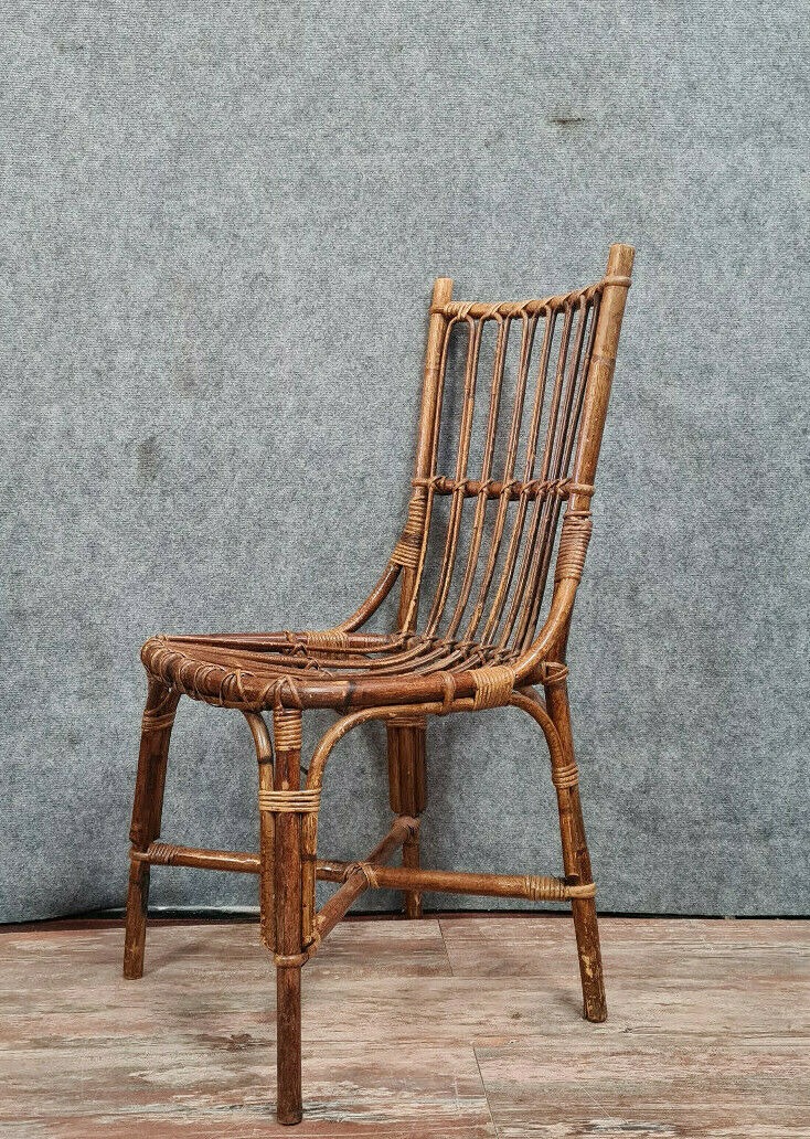 Series of 6 park chairs and rattan garden around 1940-1950