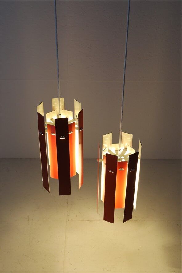Set of 2 Fog & Mørup / Henning Rehhoff 'Cocktail' pendant lamps / Mid-century Danish modern design / 1970s