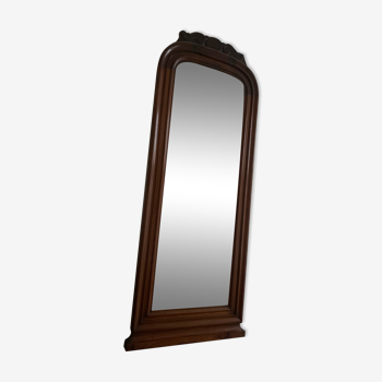 Antique mirror with Mahogany frame and silver weathered mirror