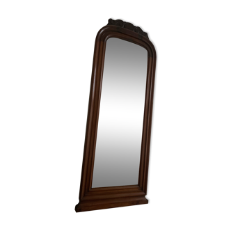 Antique mirror with mahogany frame and silver patinated mirror