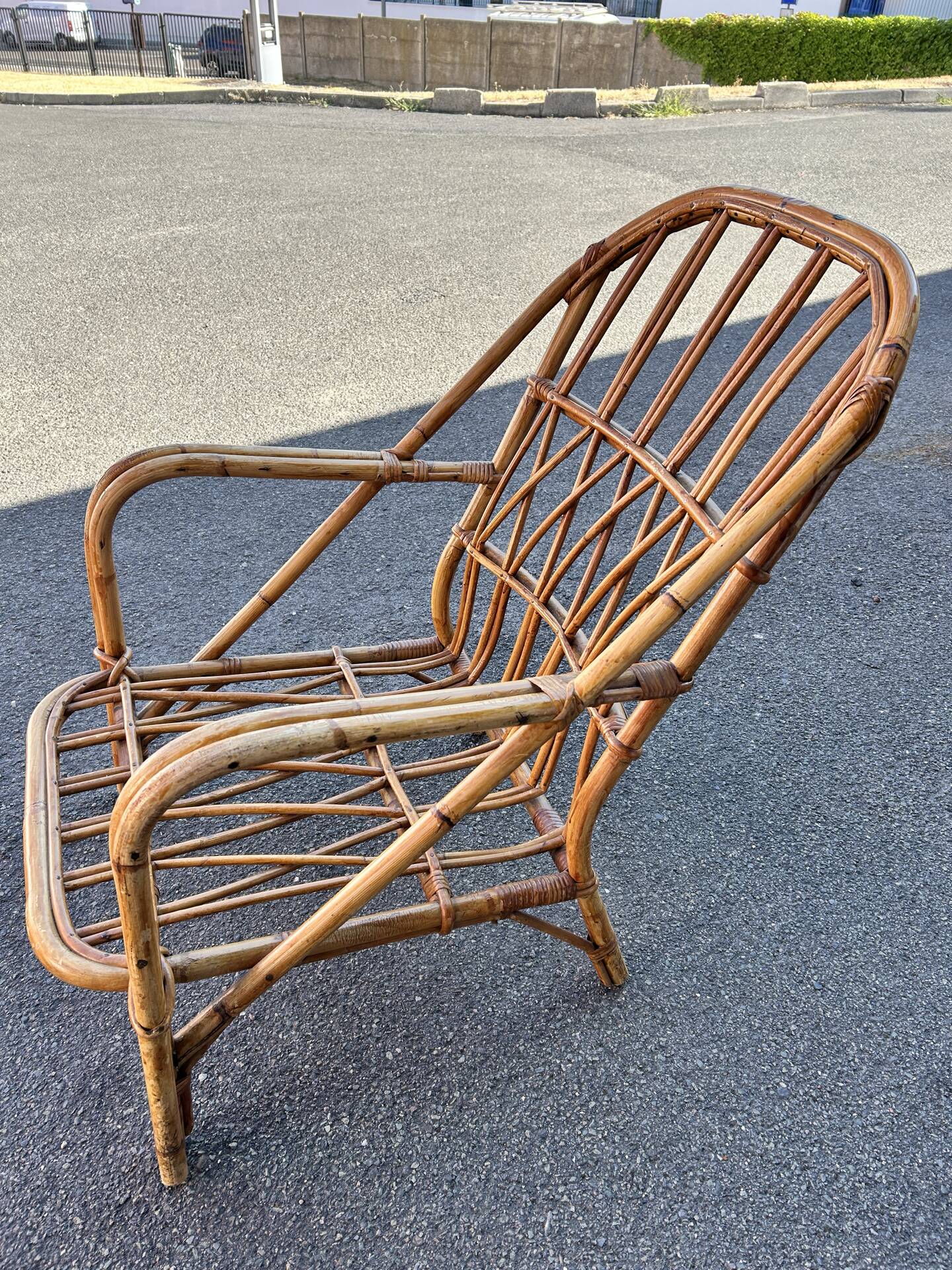 Bonaudi vallauris rattan lounge chair - 1950s/60s