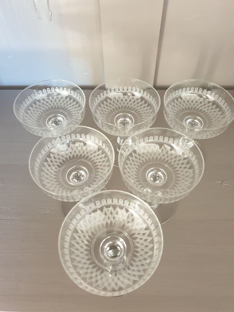 Old champagne glasses