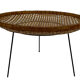Rattan magazine rack on black metal frame, Artimeta, 1950
