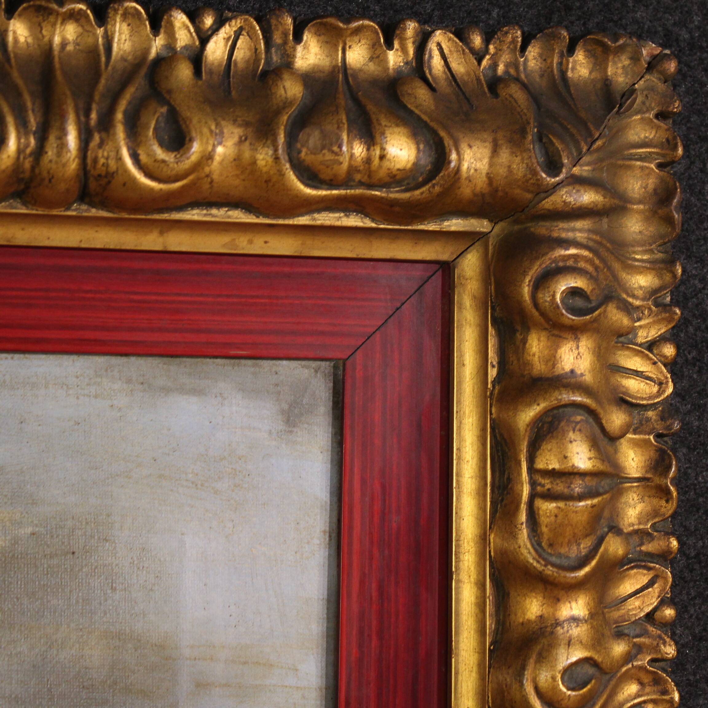 Peinture italienne, paysage signé et daté de 1846.