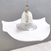 White Murano Glass Pendant Marked La Murrina, Italy, 1980s