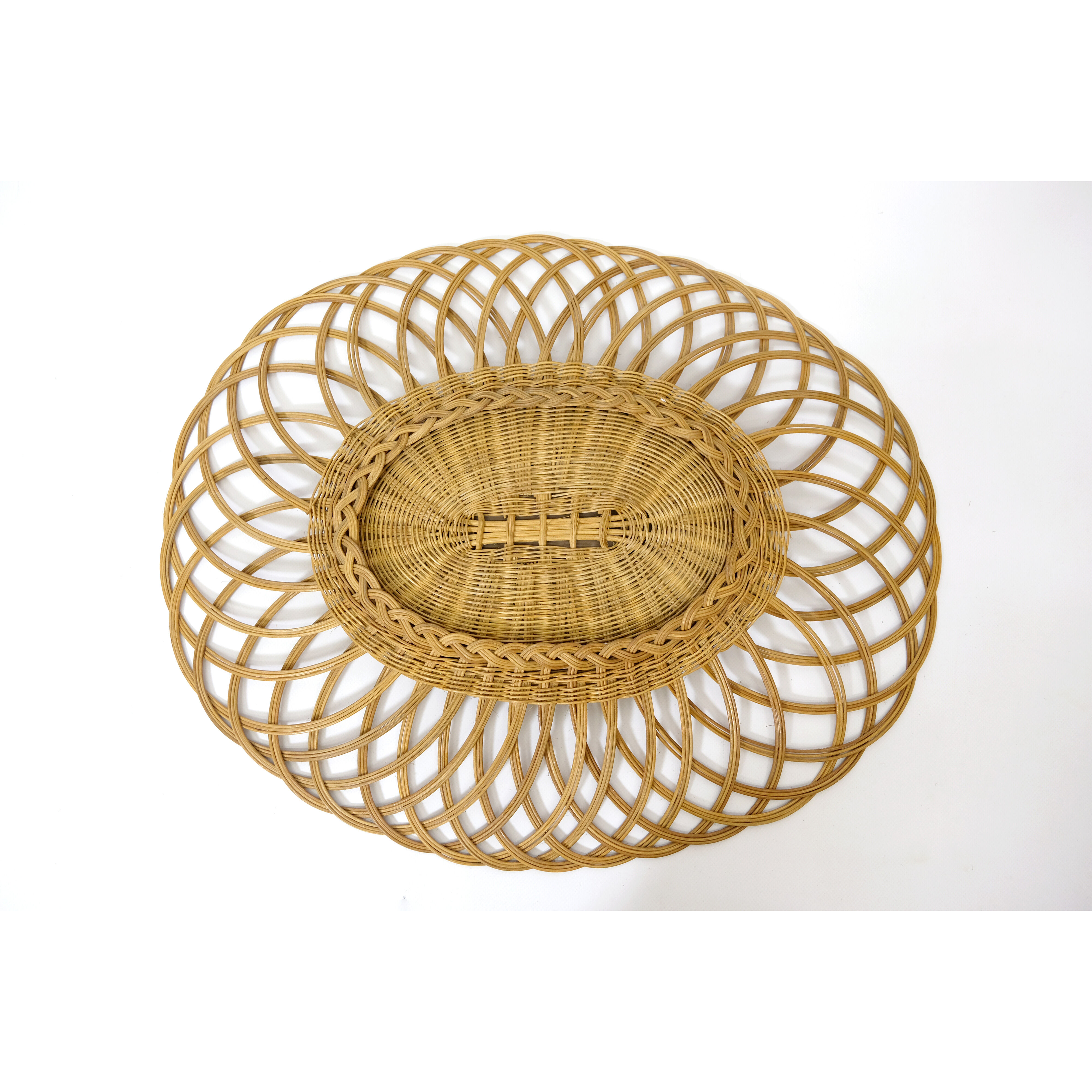 Oval wicker mirror, 60x50cm