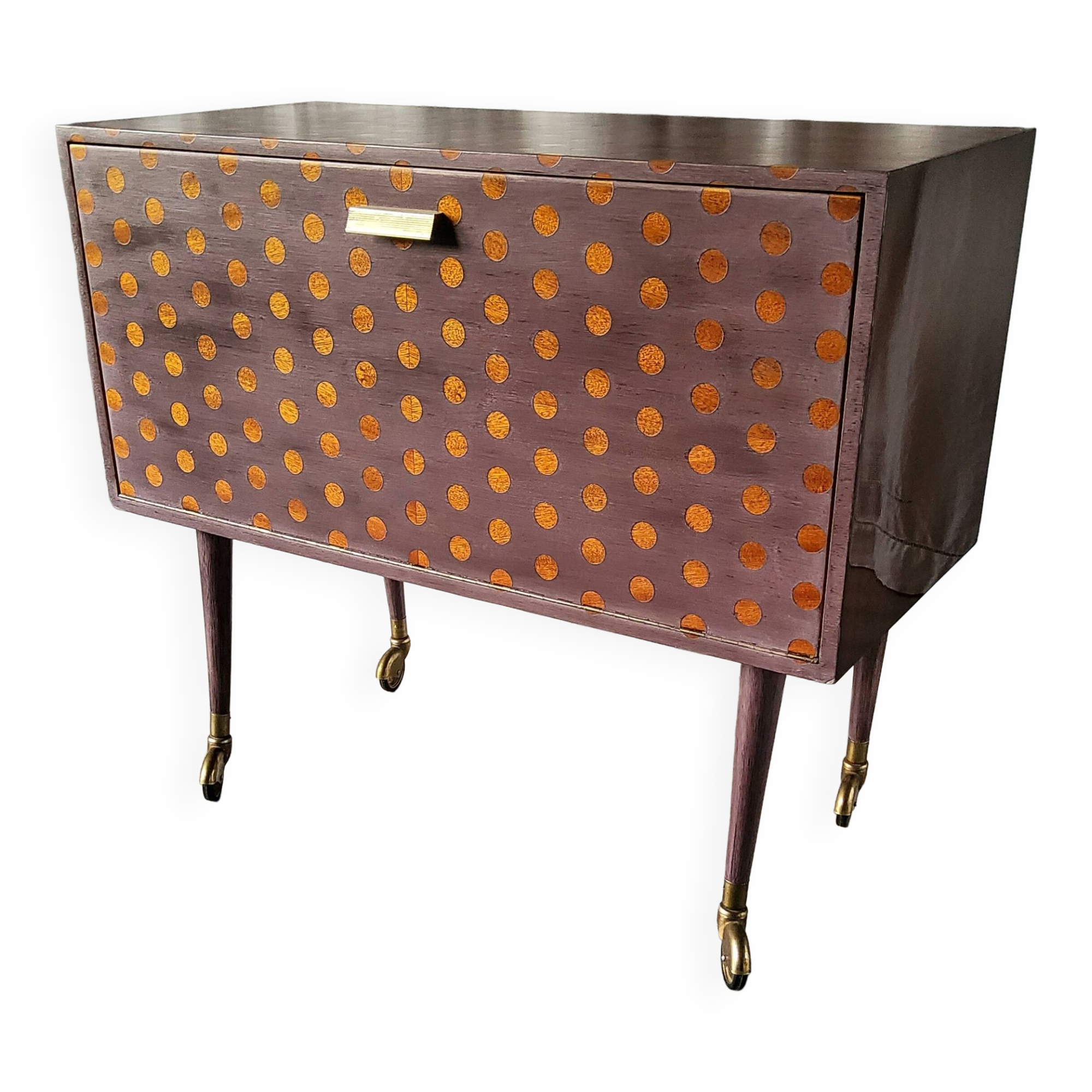 Vintage bar cabinet on casters