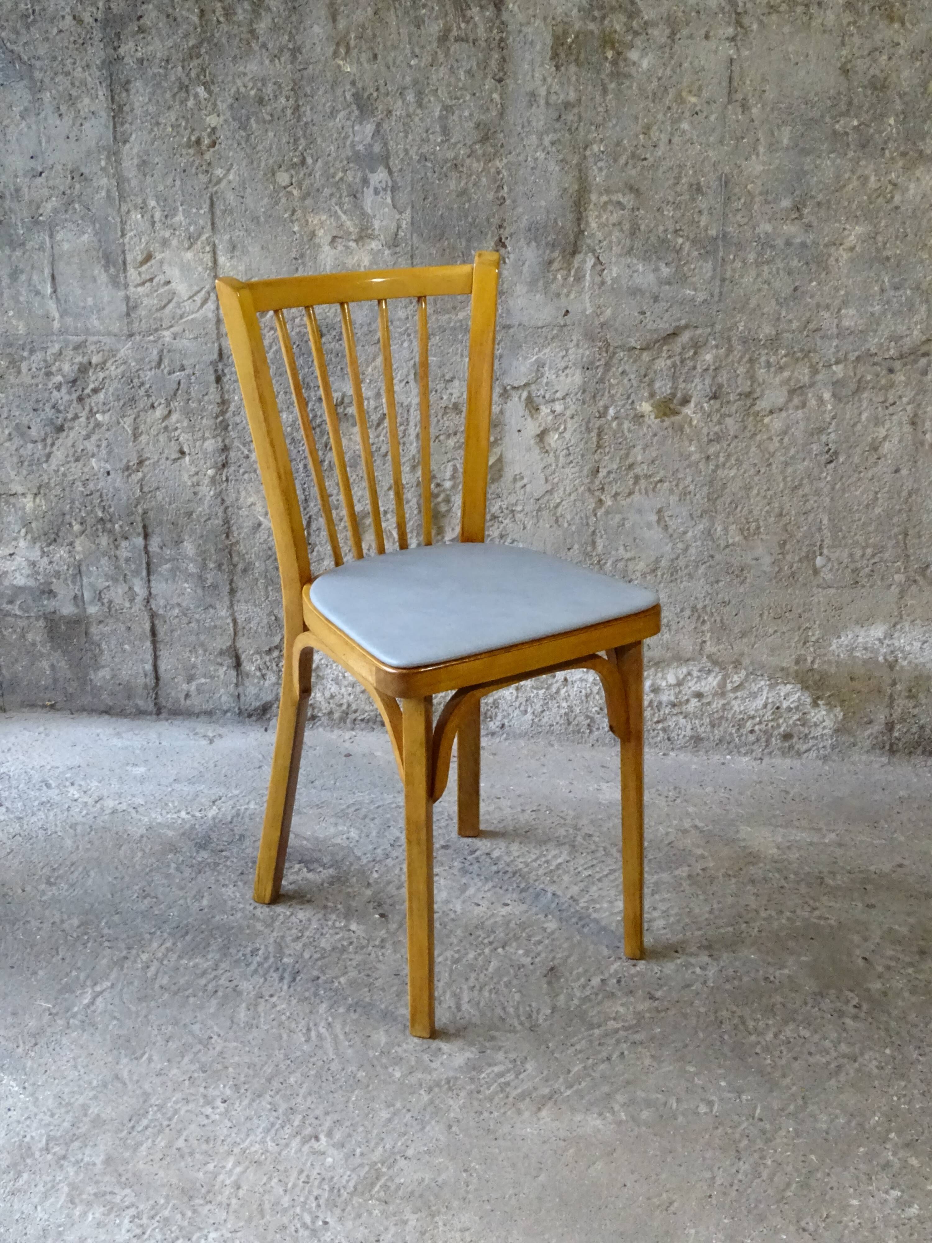 Set de 2 chaises baumann bistrot n°53 skaï gris
