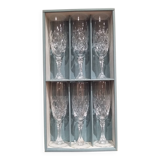 Very Pretty Box of 6 Deauville Flutes in JG Durand Crystal