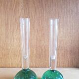 Set of Two Scandinavian Soliflore Bubble Glass Vases, 1960s