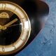 Vintage clock, wall clock "FFR Morbier red and black"