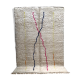 Moroccan Berber carpet Beni Ouarain with colorful lines 3.03x1.96m